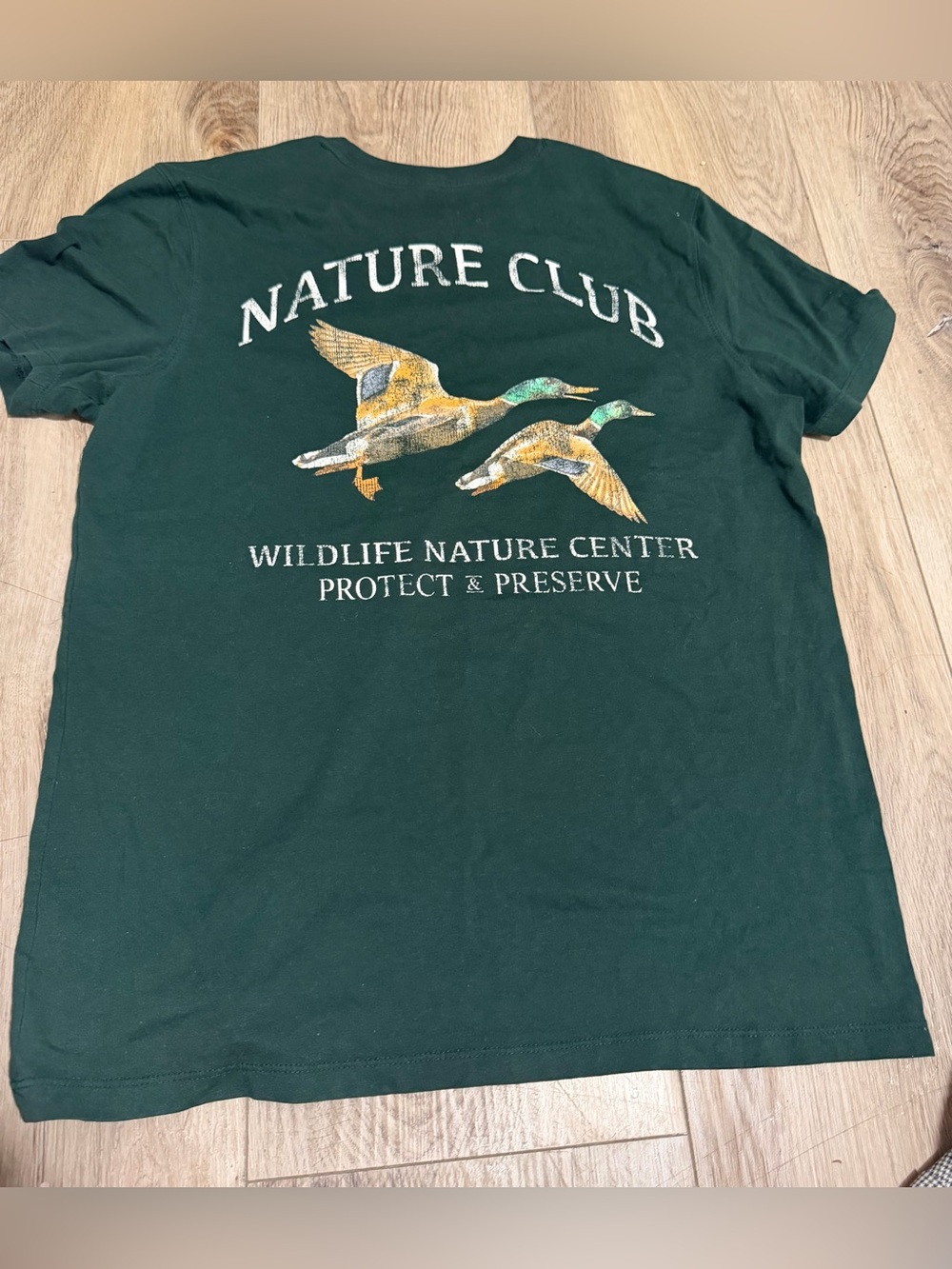 Nature Club Wildlife Center Graphic Tee - Dark Green with Ducks
